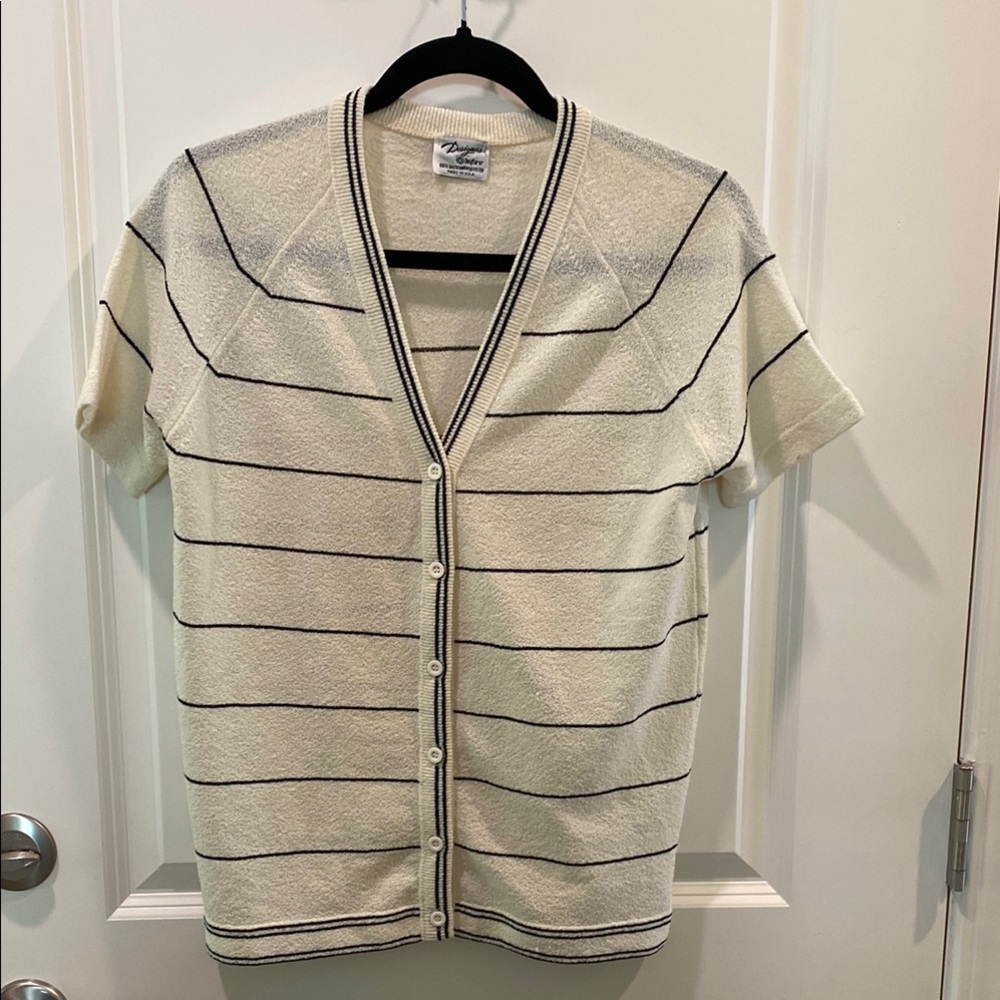 Vintage Knit Button-Up Top